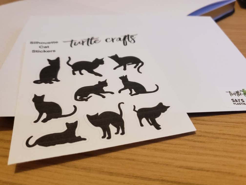 Cat stickers/ Cat silhouette stickers/ Black cats/ Kitten stickers Perfect for bullet journal