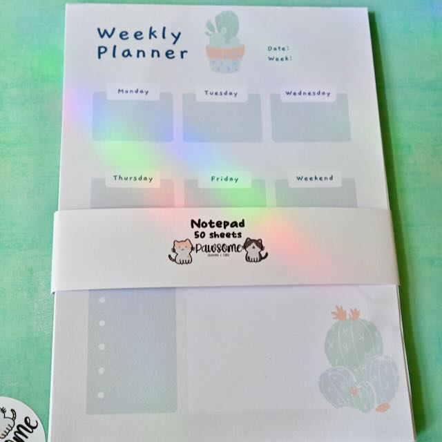 Cactus Weekly Planning Notepad