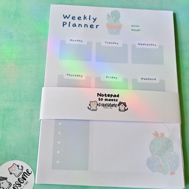 Cactus Weekly Planning Notepad
