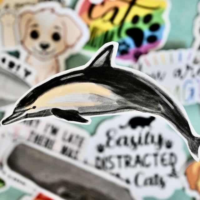 Realistic whale vinyl stickers