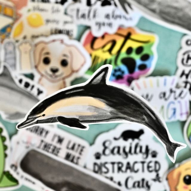Realistic whale vinyl stickers