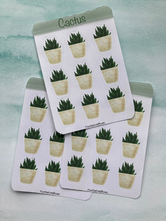 Cactus stickers/ Cacti Sticker Sheet/ succulents stickers/cactus love stickers/ Perfect for bullet journal/ Turtle Craft UK/Planner stickers