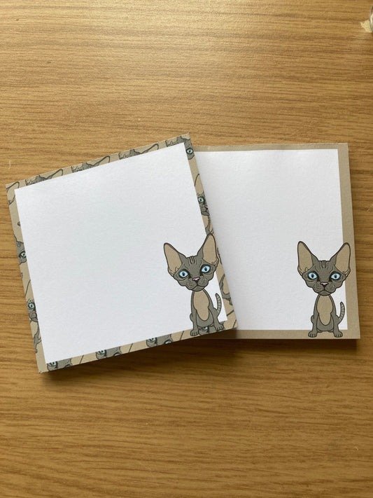Devon Rex Cat Memo Pad Notepad