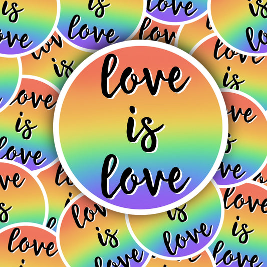 Love is love vinyl Sticker,  LGBTQ+ sticker, decal sticker, Stickers, Laptop Sticker, Decal, gay gift, bottle sticker, lgbtqi gift