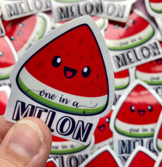 One in a melon vinyl Sticker, melon vinyl, summer Sticker, vinyl sticker gift, Decal, Laptop Sticker, Laptop Decal, cute sticker gift