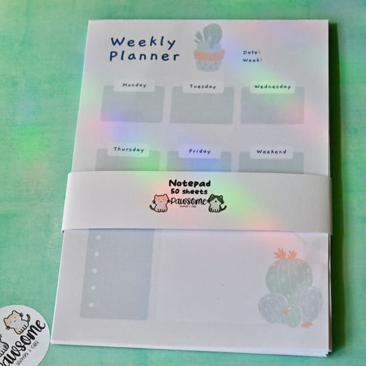 Cactus Weekly Planning Notepad