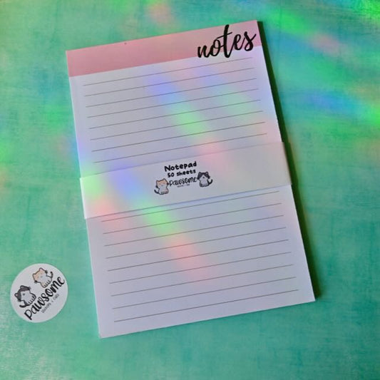 Pink Notes lined notepad