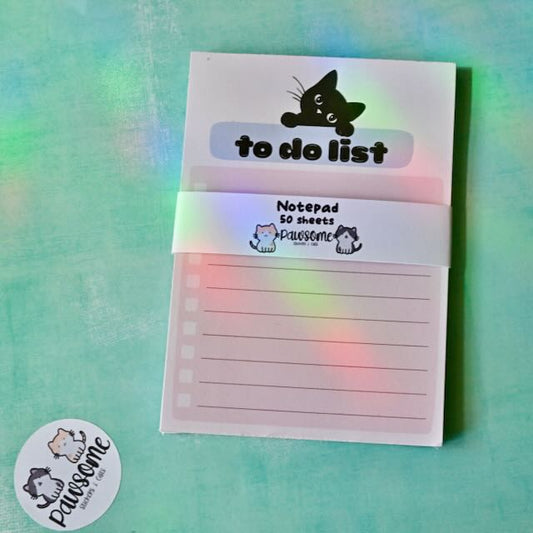 Black Cat To Do List Notepad