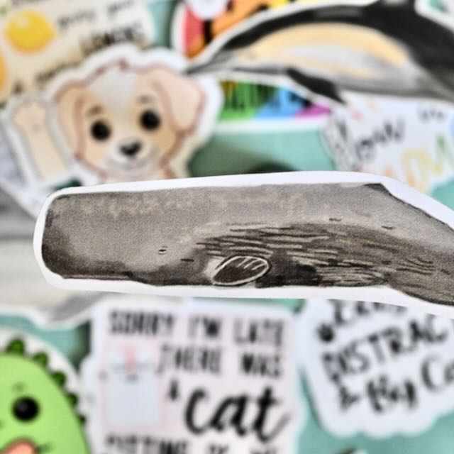 Realistic whale vinyl stickers