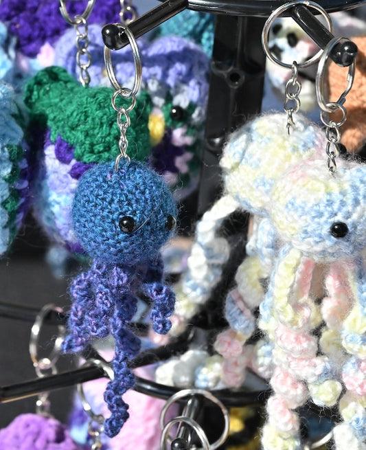 Jellyfish Keyring - Blue and purple