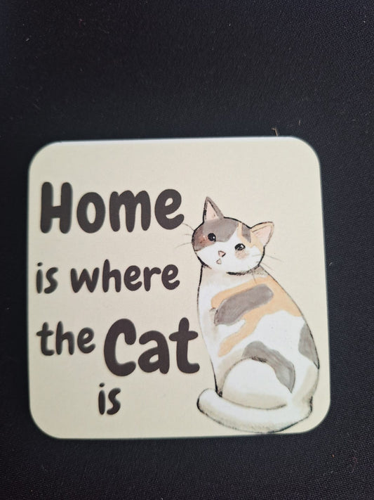 Home is where the cat is Cup Coaster