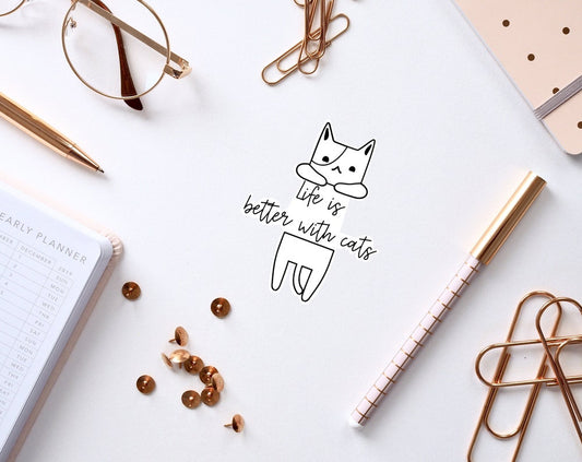 Life is better with cats vinyl Sticker