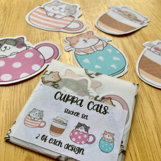 Cuppa Cat Sticker Set